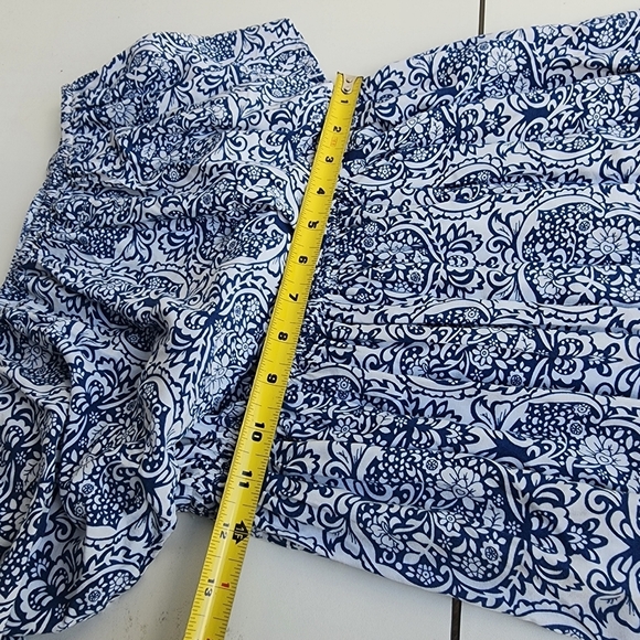 Yidarton Women Blue White Strapless Floral Off The Shoulder Maxi Dress Size L - Picture 10 of 13